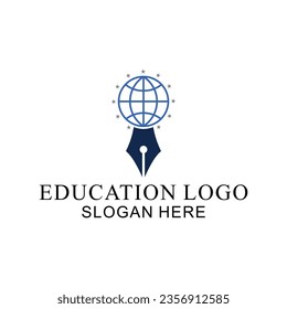 logo with education concept, book vector and student success