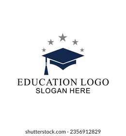 logo with education concept, book vector and student success