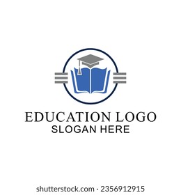 logotipo con concepto educativo, vector de libros y éxito estudiantil
