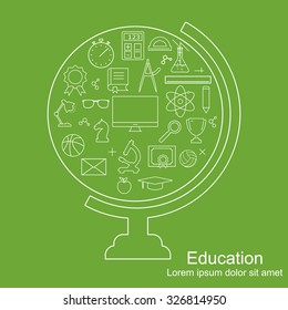 logo education. online education, e-learning, distance learning concept in modern outline style. line logo template