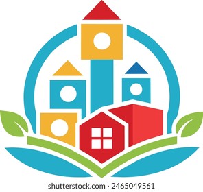 Un logotipo para los juguetes de la educación ilustración de ilustraciones de Vector
