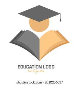logo of education. Vector illustration for schools, colleges and universities, graduating classes and courses. Flat style.
