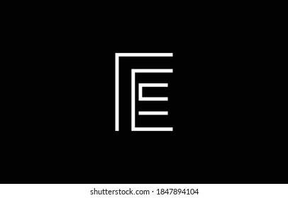 Logo EE E alphabet letter design and template. Initial based minimal flat monogram icon vector