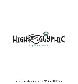 logo con el concepto de marihuana egipcia