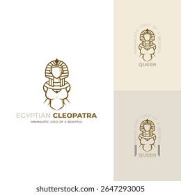 logotipo da rainha egípcia com beleza extraordinária, logotipos de Cleópatra