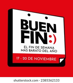 Logo of el buen fin, the cheapest week of the year, mexican black friday, Mexico City, CDMX, Mexico, November 5, 2023.