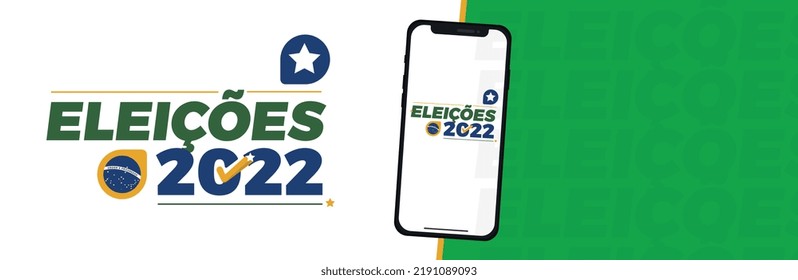 Logo for elections in Brazil in 2022 with cell phone.