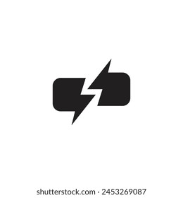 Logo elektrische Box mit leerem Hintergrund