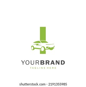 I logo with electric car illustration for your brand