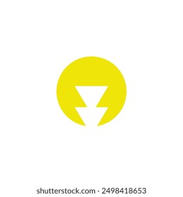 Logo electric circle yellow with arrow go down
