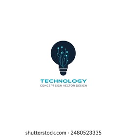 Un logo para electrónica, tecnología, negocios relacionados con computadoras y datos, alta tecnología e innovación. Logotipo en forma de bombilla.