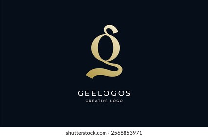 Logo elegant letter G with gold color. Monogram minimalist and modern design.