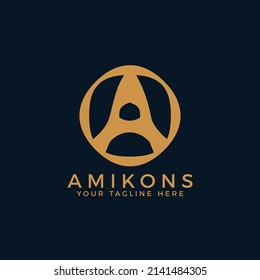 A Logo Elegant Monogram Logo. Letter A Symbol Lettering Sign. A Luxury Alphabet. Modern, Elegant, Luxury Style Characters for Company Brand Identity.