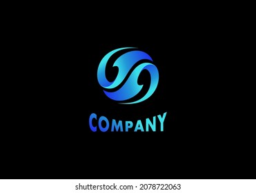 Logo Element Abstract Circle Water Blue Vector Illustration Template With Elegant Design Good For Any Industry
