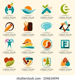 Logo element and Abstract web Icon and globe vector symbol. Unusual icon and sticker set. Graphic design easy editable for Your design.  Modern logotype icon.