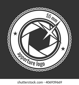 Logo element. Aperture photo emblem
