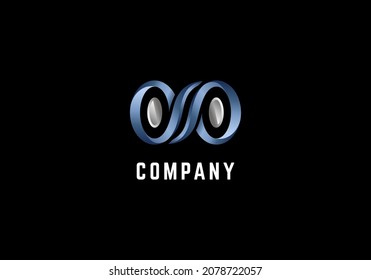 Elemento Logotipo Modelo De Ilustración De Vectores Infinitos De Blanco Azul Con Un Diseño Elegante Bien Para Cualquier Industria