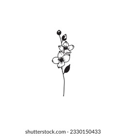 Logo element, clipart, nature, outline, tattoo, handdrawn, drawing