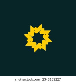 logo element design vector icon isolated on dark green background
