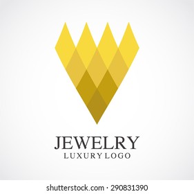 Logo element design vector shape icon symbol abstract jewelry geometric gold diamond business company