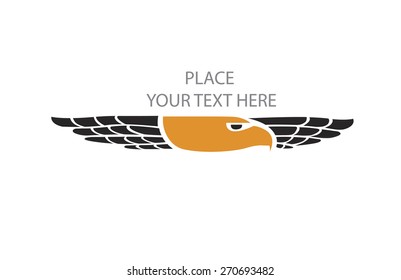 logo element with the head and wings of an eagle for airlines