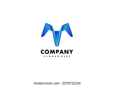 Elemento De Logotipo Letra M Modelo De Ilustración Vector De Color Azul Con Diseño Elegante Bien Para Cualquier Industria