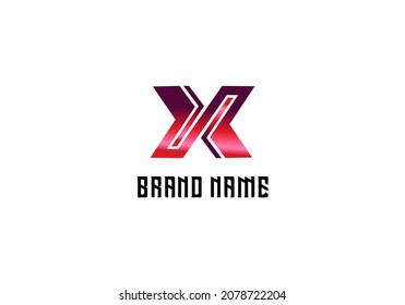 Logo Element Letter X Simple Full Color Vector Illustration Template With Elegant Design Good For Any Industry