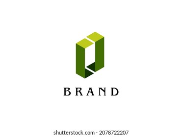 Logo Element Line Illusion Simple Green Color Vector Illustration Template With Elegant Design Good For Any Industry