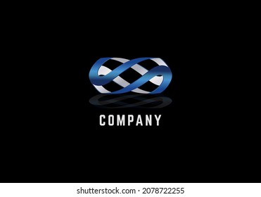 Logo Element Line Infinite Blue White Color Vector Illustration Template With Elegant Design Good For Any Industry
