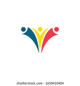 Logo element shape people community vector icon illustration design 