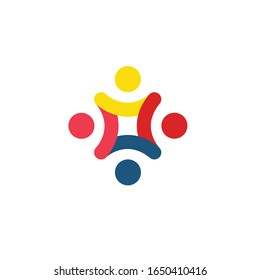 Logo element shape people community vector icon illustration design 