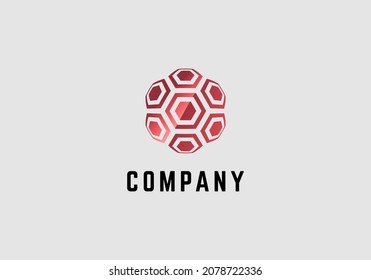 Elemento Logotipo Simple Siete Hexagon Red Color Vector Plantilla De Ilustración Con Un Diseño Elegante Bien Para Cualquier Industria