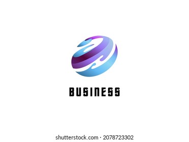 Logo Element Symbol Abstract Oval Water Full Color Vector Illustration Template With Elegant Design Good For Any Industry