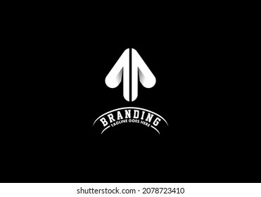 Logo Element Symbol Arrow White Black Vector Illustration Template With Elegant Design Good For Any Industry
