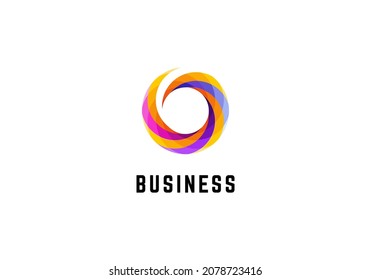 Logo Element Symbol Circle Wind Full Color Vector Illustration Template With Elegant Design Good For Any Industry