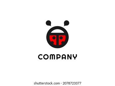 Logo Element Symbol Ladybug Simple Vector Illustration Template With Elegant Design Good For Any Industry