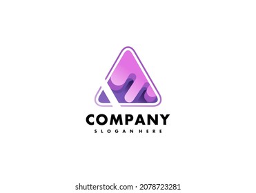 Elemento De Logotipo Triángulo Corte Agua Silhouette Vector Plantilla De Ilustración Con Un Diseño Elegante Bien Para Cualquier Industria