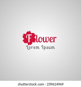 Logo element for your business design. Word 'flower'