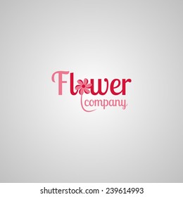 Logo element for your business design. Word 'flower'