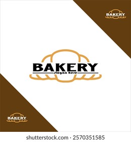 logo with elements of brown bread, written bakery
