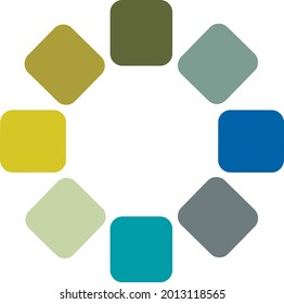 Logo elements with Color blocks arranged in ring