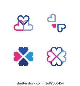 	
Logo Elements Icon Set with Pink and Blue Hearts Icon Set - Vector EPS Illustrator