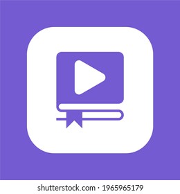Logo elements: letter 's', book and player button. Vector. 