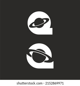 Elementos del logotipo: letras Q y saturn. Vector. Aislar.