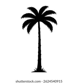 LOGO Elements - Palm Tree Silhouette A tropical beach vector illustration.