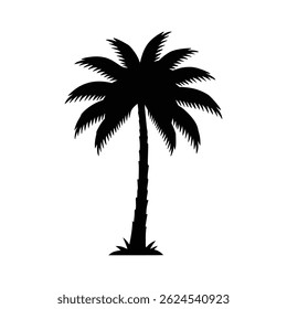 LOGO Elements - Palm Tree Silhouette A tropical beach vector illustration.