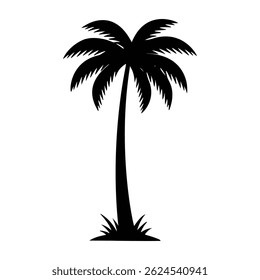 LOGO Elements - Palm Tree Silhouette A tropical beach vector illustration.