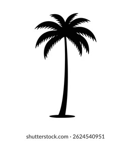 LOGO Elements - Palm Tree Silhouette A tropical beach vector illustration.