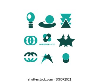 logo elements set green