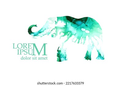 Logo elephant abstract from blots. Vector illustration